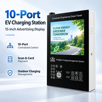 Station de recharge pour vélos à 10 ports avec écran publicitaire extérieur pour flotte de vélos électriques et trottinettes - Fabriqué en Chine
