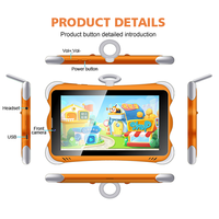 7 pulgadas Android 10 Kids Tablet PC Educativo Gaming Tablet con Wifi Sim Slot Cámara dual para aprender y divertirse