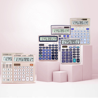 Calculatrice professionnelle fantaisie en plastique de haute qualité, personnalisable avec logo CTIFREE, or rose, 12/14 chiffres, alimentée par énergie solaire
