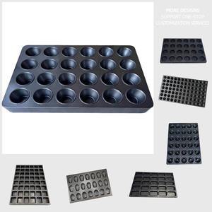 Bandeja <span class=keywords><strong>de</strong></span> Hornear Comercial Industrial para Panadería, <span class=keywords><strong>de</strong></span> Acero Aluminizado Antiadherente, con 24 Moldes Redondos para Cupcakes y Muffins, Bandeja Personalizada - Product Image 5