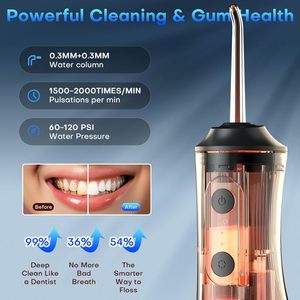 Hydropulseur dentaire sans fil portable avec réservoir de 300 ml, irrigateur buccal rechargeable pour appareils dentaires, pour les voyages en camping-car et l'utilisation familiale - Product Image 3