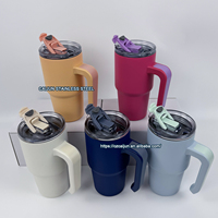 Gobelets en acier inoxydable de luxe de haute qualité bouteille d'eau sous vide et tasse à café avec couvercles et pailles pour le voyage
