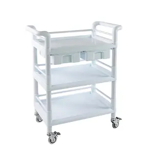 Good Quality Luxury Professional Mobile Abs Plastic Cart Spa Beauty Salon Trolley Rolling Trolley Cart Beauty Salon