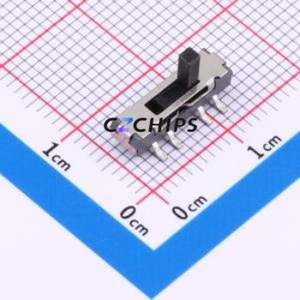 MST-23D18G4-BD Slide Switch SMD Switch Double Pole Three Throw Rectangle Pin Header SMD Tab Vertical Mount - Product Image 1