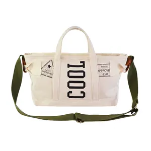 Vente d'usine Diverses spécifications Sac à provisions vert à bas prix Paquet Sona Sac fourre-tout en toile design à la mode avec fermeture éclair