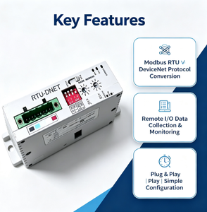โมดูลสื่อสาร RTU-DNET โมดบัส RTU ไปยังเกตเวย์ DeviceNet รีโมท I/O แบบติดตั้งบนราง DIN แรงดันไฟฟ้า 24VDC - Product Image 2