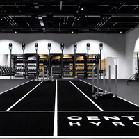 Piste de course de fitness en gazon artificiel personnalisé noir rouge gris de nouvelle génération pour traîneau à pousser