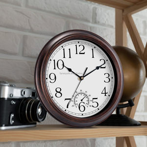 <span class=keywords><strong>Reloj</strong></span> <span class=keywords><strong>de</strong></span> Pared con Termómetro, Relojes <span class=keywords><strong>de</strong></span> Pared Vintage Silenciosos que Funcionan con Batería, <span class=keywords><strong>Reloj</strong></span> Retro sin Tictac Decorativo para Sala <span class=keywords><strong>de</strong></span> Estar - Product Image 4