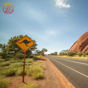 Segnale di Avvertimento Canguro Standard Australiano - Conforme AS 1742 Segnale Stradale Giallo a Diamante per Attraversamenti Faunistici - Product Image 6