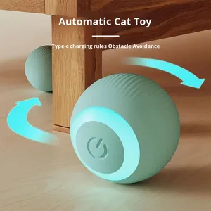 Elektrikli Akıllı Dönen Top Kedi Oyuncağı Çevre Dostu Isırmaya Dayanıklı Kendi Kendine Eğlence Sıkıntı Giderici Klasik Silikon Evcil Hayvan Oyuncağı Köpekler - Product Image 2
