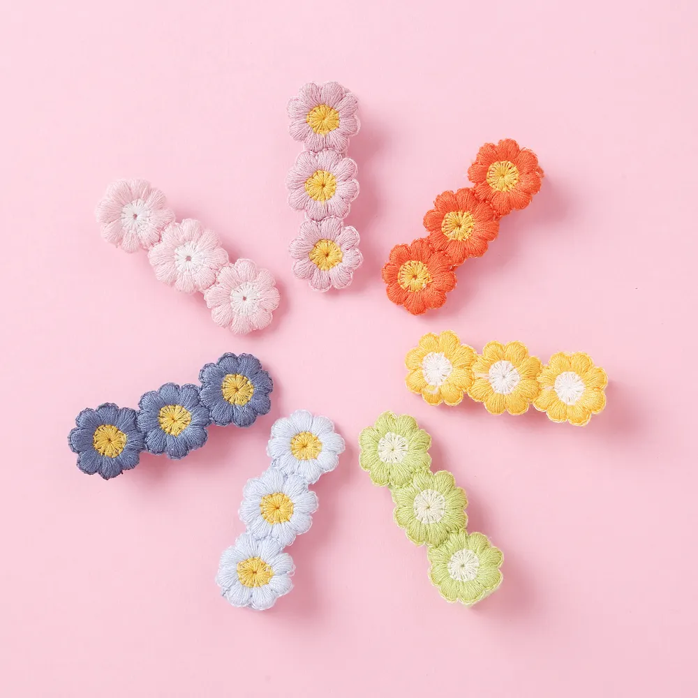 Heißer Sommer Süß Candy Farbe Daisy Haar Clip Set Koreanische Stil Daisy Blume Haar Ornamente Stoff Marguerite Haar Clips Für mädchen