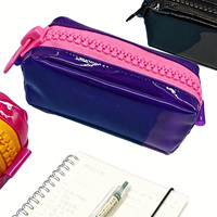 Trousse à crayons BECOL tendance et mignonne pour étudiants, en PVC, portable, simple, grande capacité, avec fermeture éclair, pochette de rangement