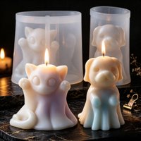 Moule en silicone Premium Chat Fantôme d'Halloween, Qualité Alimentaire pour la Pâtisserie, les Bougies, la Résine et la Décoration en Plâtre