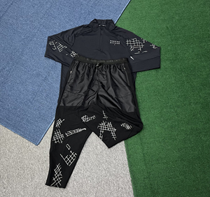 Completo Sportivo da Uomo <span class=keywords><strong>2</strong></span> Pezzi Maglia a Maniche Lunghe con Mezza Zip Pantaloni Fantasia per Palestra Corsa Abbigliamento Casual Attivo Set Due Pezzi - Product Image 6