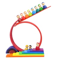 Ensemble de planches de construction en bois arc-en-ciel, 11 pièces, jouets Montessori, lames en bois colorées, jeu d'apprentissage ouvert