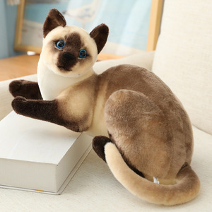 Juguetes de Peluche Suaves y Adorables, Gato Siamés Simulado, Realista, en Posición Sentada y Acostada, Color <span class=keywords><strong>Naranja</strong></span>, para Niños - Product Image 4