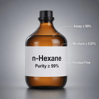n-Hexane de haute pureté 99 % pour la chromatographie, réactif de laboratoire de qualité HPLC, solvant CAS 110-54-3, n-Hexane raffiné de haute pureté