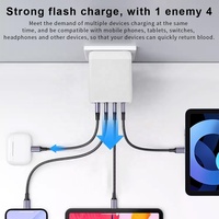 HNT Grosir OEM 40W USB-C Pengisi Daya Dinding Magnetik Multi-Port 2A+2C Cepat Bersertifikasi CE FCC RoHS untuk Ponsel 4-in-1