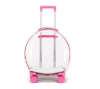 Grandes poussettes de luxe écologiques pour chiens et chats, avec roues, transparentes, pour l'extérieur, motif uni, fermeture éclair en plastique