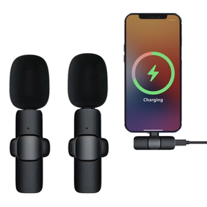 Microphone cravate sans fil à réduction de bruit pour interview vidéo podcast vlog <span class=keywords><strong>YouTube</strong></span> - Product Image 1