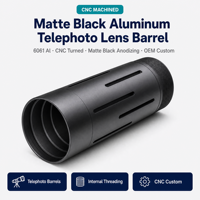 LAIDNUO Boîtier d'objectif téléobjectif en alliage d'aluminium usiné CNC sur mesure, noir mat anodisé, à étages internes, pour appareil photo reflex numérique, usine OEM
