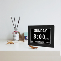 Jam LCD digital dinding ukuran besar, jam meja digital dengan tampilan besar, kalender, LCD, ukuran besar