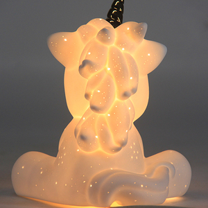 Lámparas de escritorio de <span class=keywords><strong>unicornio</strong></span> OEM de fábrica, diseño único, decoración de dormitorio para niños, lámparas de luz nocturna artesanales con forma de dibujos animados bonitos - Product Image 4
