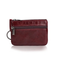 Hot Sale Mini Kulit Asli Gantungan Kunci Dompet Kartu Pemegang Koin Dompet Wanita