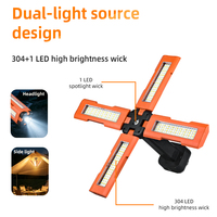 Lampe de travail solaire portable et pliable, lanterne de camping LED rotative multi-angles, lampe d'urgence extérieure pour réparation et pêche