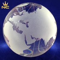 Globes de terre en cristal transparent, en forme de boule, accessoires décoratifs