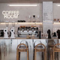 Aménagement intérieur complet de boulangerie-pâtisserie, personnalisation de la pièce, vitrine en verre, comptoir de bar, décoration de café, salon de thé