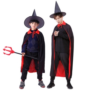 Halloween vampiro capa Reversible fiesta Unisex negro y rojo longitud <span class=keywords><strong>completa</strong></span> bruja muerte Cosplay capa disfraz - Product Image 5