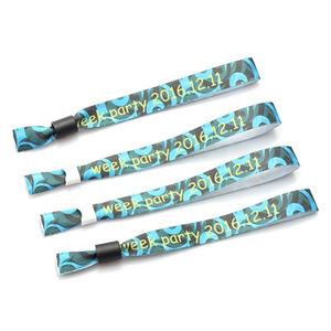 Muñequera de cuentas tejida para eventos de festival de tela hecha a mano ecológica ajustable personalizada con logotipo y color personalizado - Product Image 2