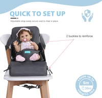 Autres articles pour bébés : Chaise haute portable pliable grise avec sac à couches, siège rehausseur de repas européen pour bébés