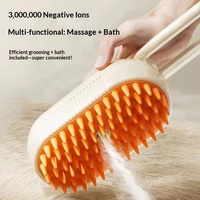 Ensemble de 3 brosses de toilettage de luxe pour chat, peigne électrique pulvérisateur, brosse vapeur en silicone, dépoussiéreur pliable pour animaux, recharge universelle, massage
