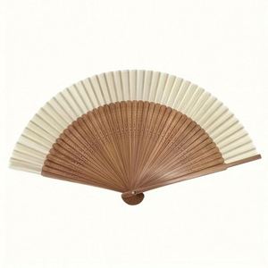 Magnifique éventail pliant rétro en bambou, haute qualité, motif artisanal sculpté et peint, thème mariage en dentelle, origine Hunan - Product Image 6