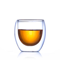 Tasse en verre transparente à Double paroi de luxe tasse à café isolée pour thé Latte lait whisky tasse pour cuisine salle à manger salon