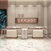 Nouvelle vitrine de présentation de bijoux de style chinois, comptoir d'exposition en verre, vitrine murale intégrée pour boutique de bijoux de luxe