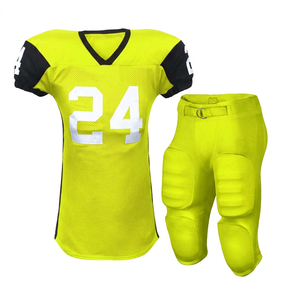 OEM Custom Sublimation American Football Uniform Set Men's Mesh Jersey <b>Padded</b> Pants V-<b>Neck</b> Short Sleeve Breathable Athletic Wear - Product Image 1