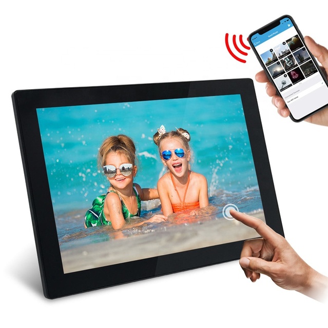 Interactive Multi Media Advertising Player  IPS 10" Screen Wifi Connect Digital Photo Frame Shared with Cloud Service