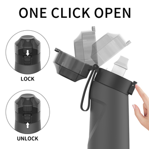 Bouteille d'eau aromatisée en plastique sans BPA de 650 ml avec logo personnalisé et sans parfum avec dosette de saveur aromatique - Product Image 2