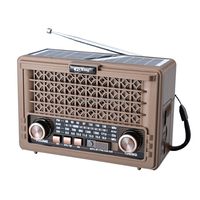 Eletree J19Bts Classic Schwarz Kurzwellen-FM-Empfänger USB/Tf MP3-Player Solar Portable Radio