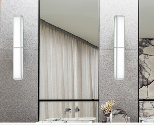 Applique murale LED contemporaine argentée, élégante, pour salle de bain, pour usage domestique - Product Image 1