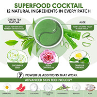 Coussinets de gel pour les yeux de marque privée pour les poches ridules Patch hydrogel rafraîchissant Matcha Patch coréen pour masque sous les yeux