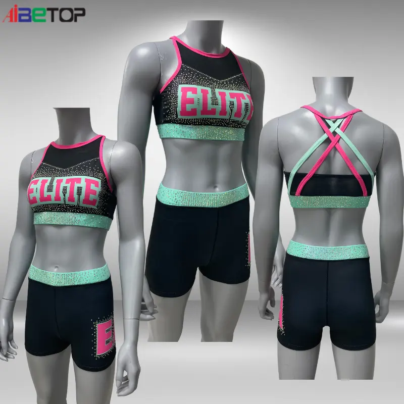 Wholesale Custom Fast Delivery Gymnastics Free Design Cheerleading Uniform Sleeveless Cheer Practice Wear 2024