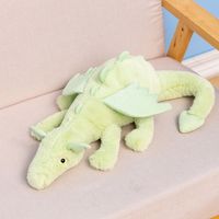 Célèbre Peluche Dragon du Ciel Longue et Moelleuse, Modèle Matcha Dragon Couché, en Coton PP et Velours, Dragon à Cœur de Cramoisi, Faible MOQ