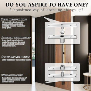 مفصلة باب محورية مخفية من الفولاذ المقاوم للصدأ عالية التحمل بزاوية 360 درجة، قابلة للتعديل وحديثة من KEDING KD-V107 6 مم - Product Image 4