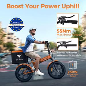 Vélo électrique pliable certifié UE, stock UE, Engwe EP-2 Boost, batterie lithium 48V 13Ah, pneus larges de 20 pouces - Product Image 2