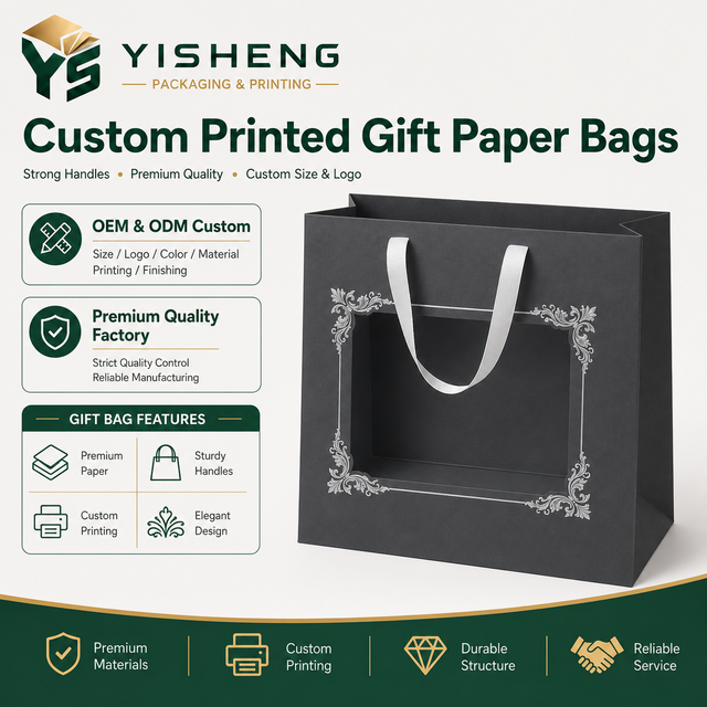 Custom Luxury Small Gift Carry Paper Bag with Clear Window for Jewelry Perfume and Boutique Display