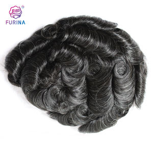 Perruque toupet française naturelle pour hommes, couleur blanche et grise, 100 naturelle et Durable, référence 1B10 - Product Image 5